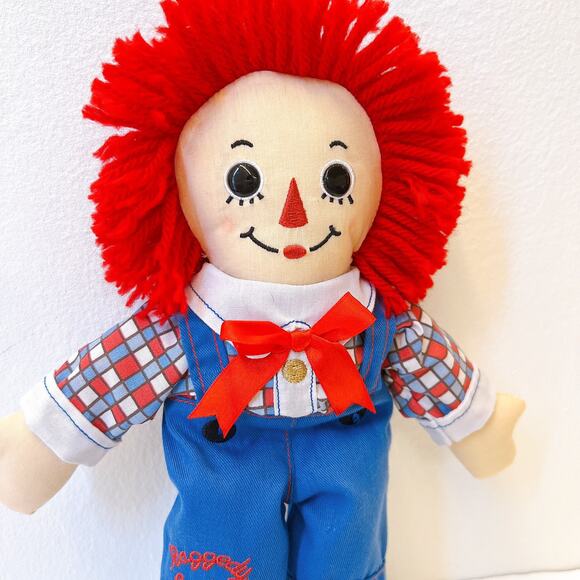 Vintage 2002 Raggedy Andy Doll Rag Doll Gruelle Russ Hasbro 12 Inches - Picture 4 of 7